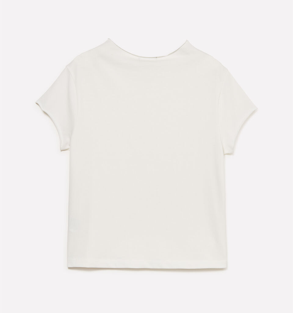 White t-shirt with halter neck - women's short sleeve t-shirts - White | Sisley image number 6